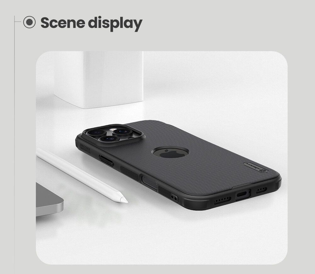 Nillkin Black Logo Cut Super Frosted Shield Pro Back Case for iPhone 16 Series