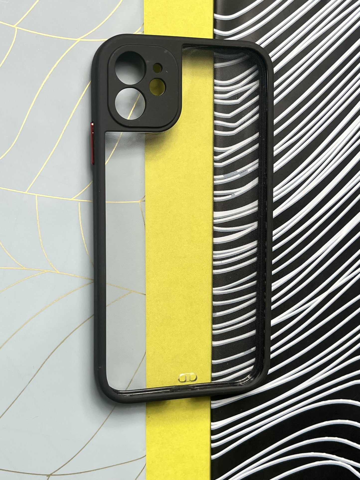 Black Soft Colorful Transparent Case with Metal Buttons for iPhone