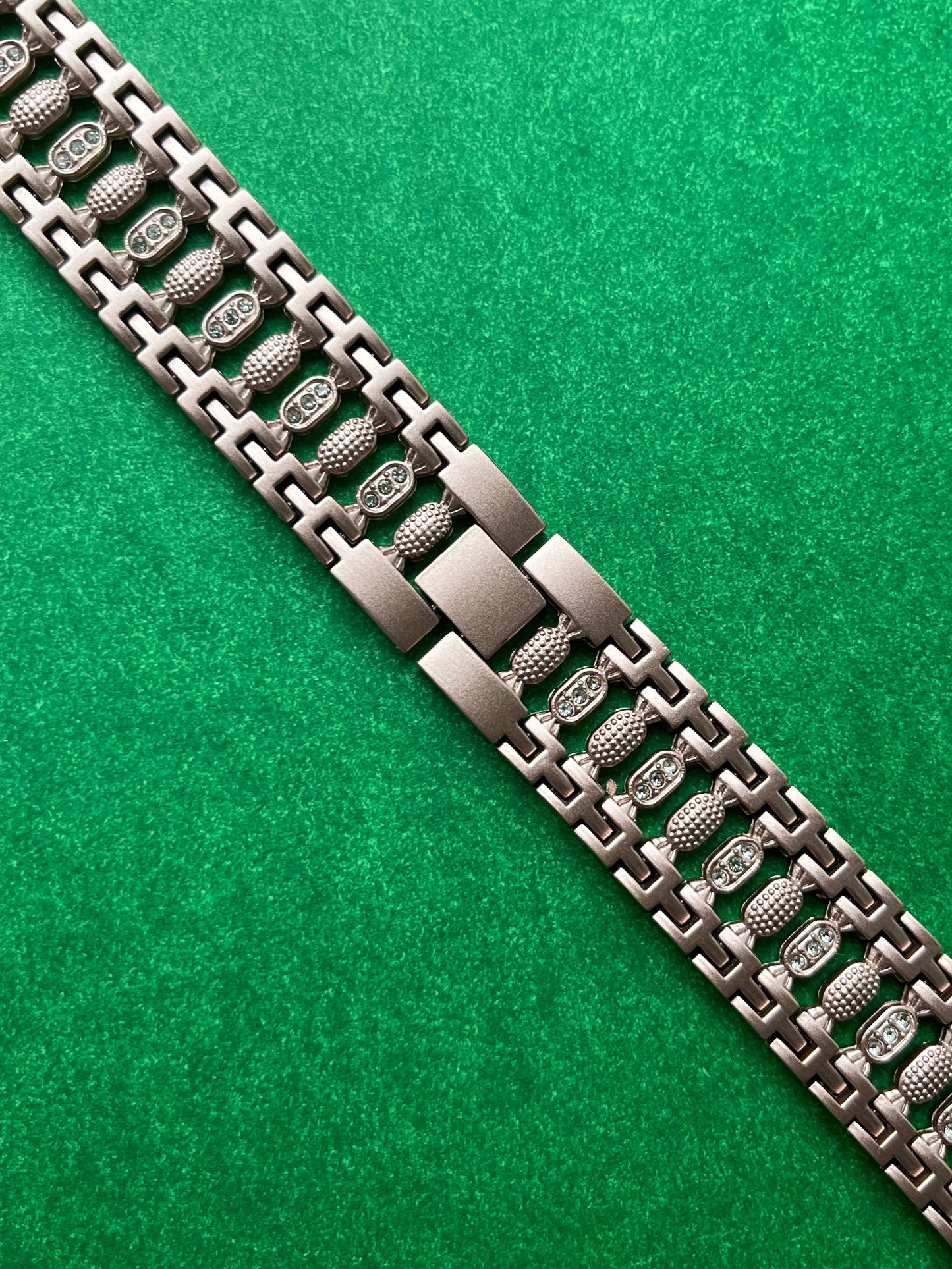 Pinstripe Diamond Metal Strap