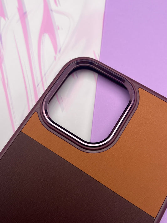 Fantastic Brown Tri Color Leather Case For iPhone