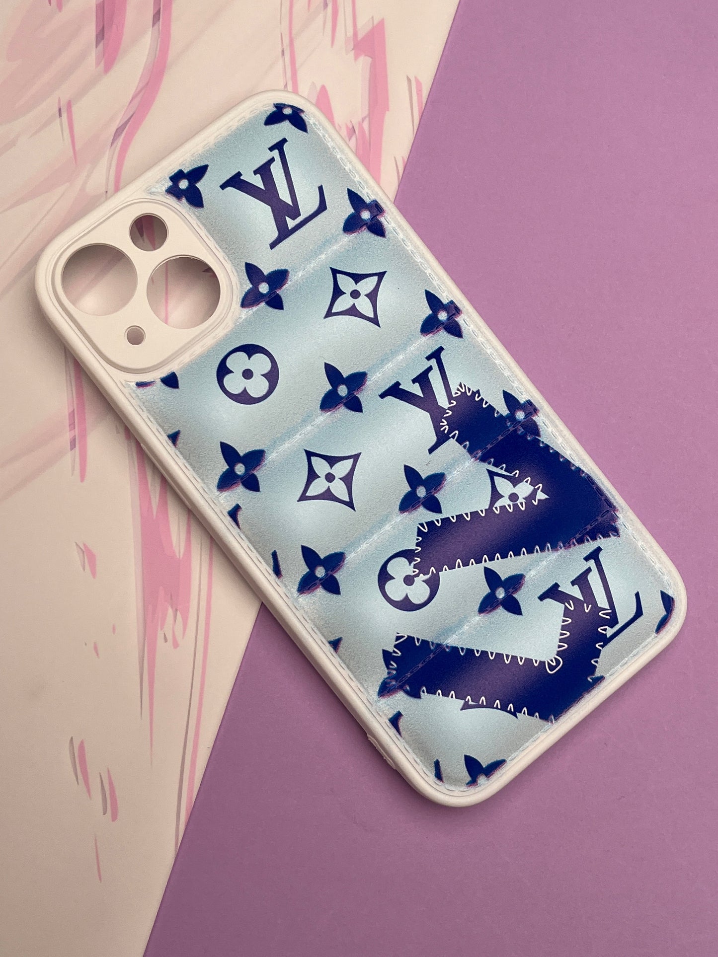 LV Blue Classy Puff Printed Case For iPhone