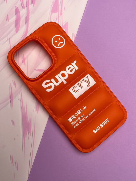 Orange Classy Puff Printed Case For iPhone