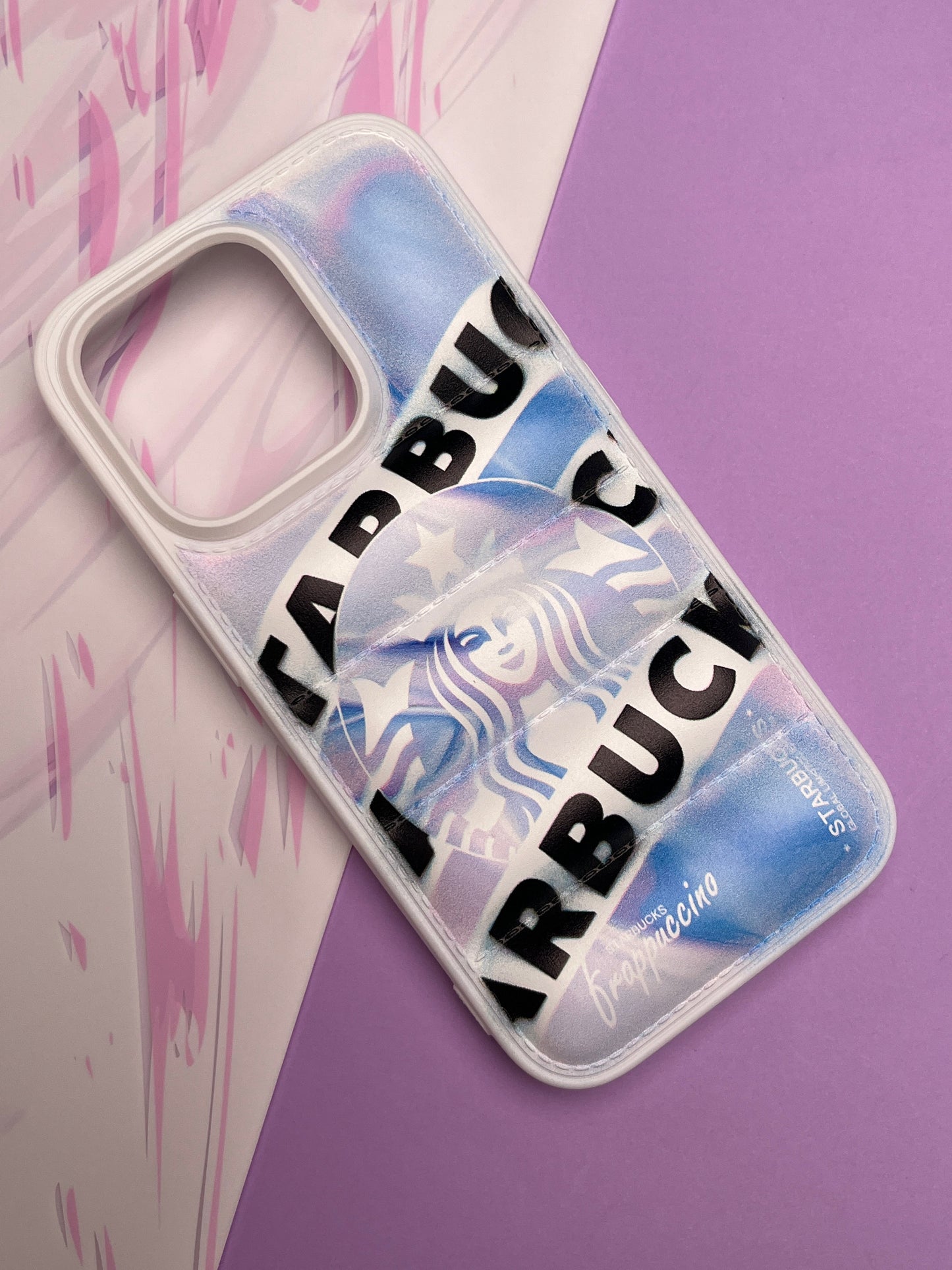 Blue Starbucks Classy Puff Printed Case For iPhone