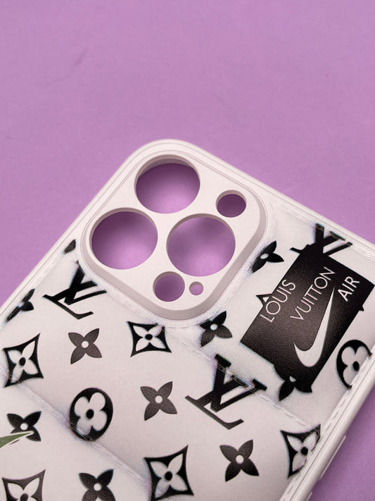 LV White Classy Puff Printed Case For iPhone