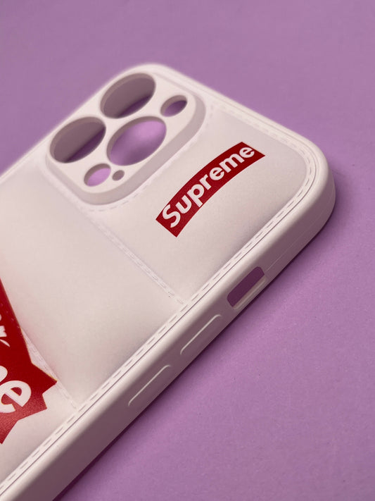 White Supreme Classy Puff Printed Case For iPhone