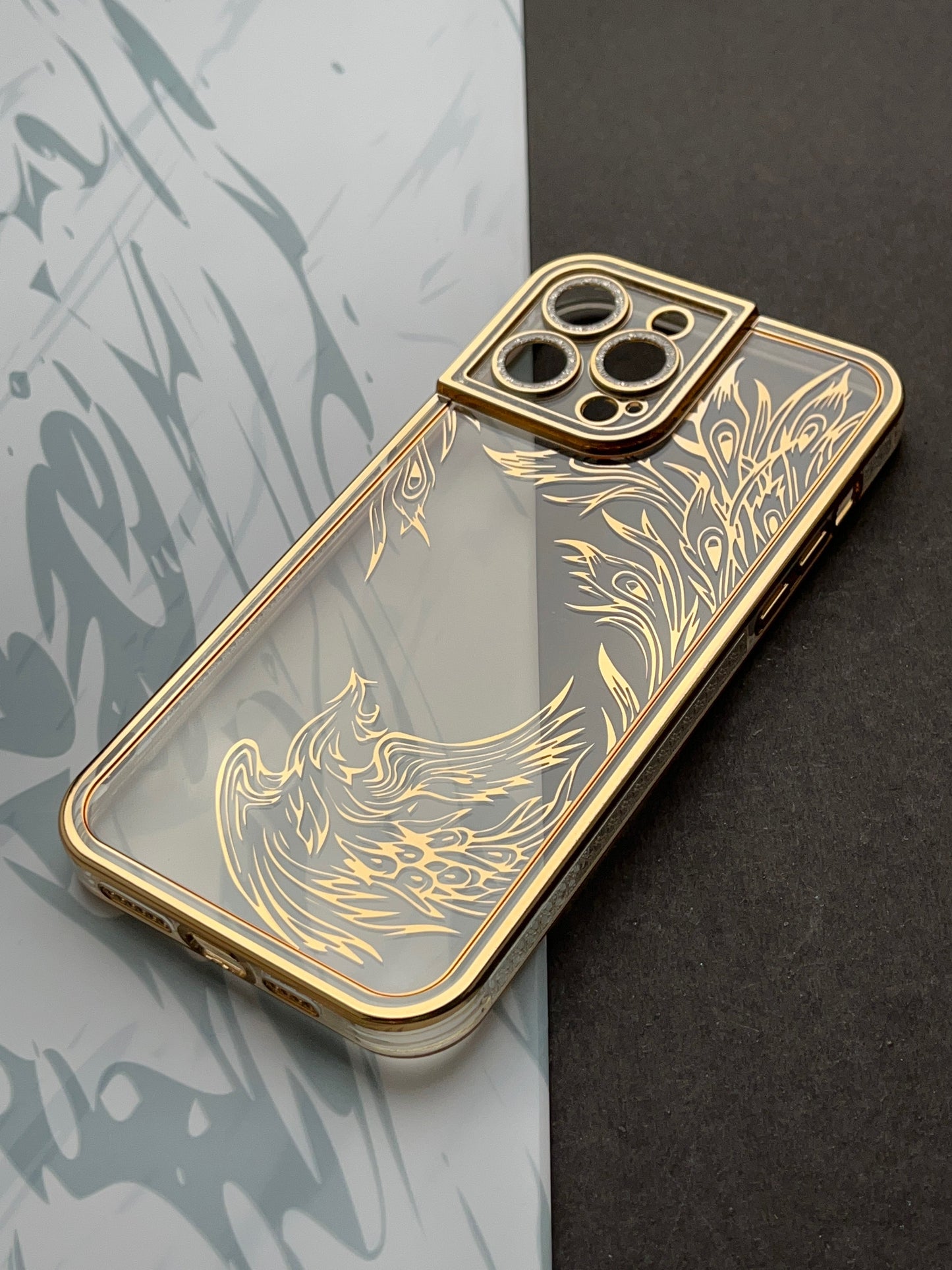 Gold Sparkling designer Soft Silicon Case For iPhone