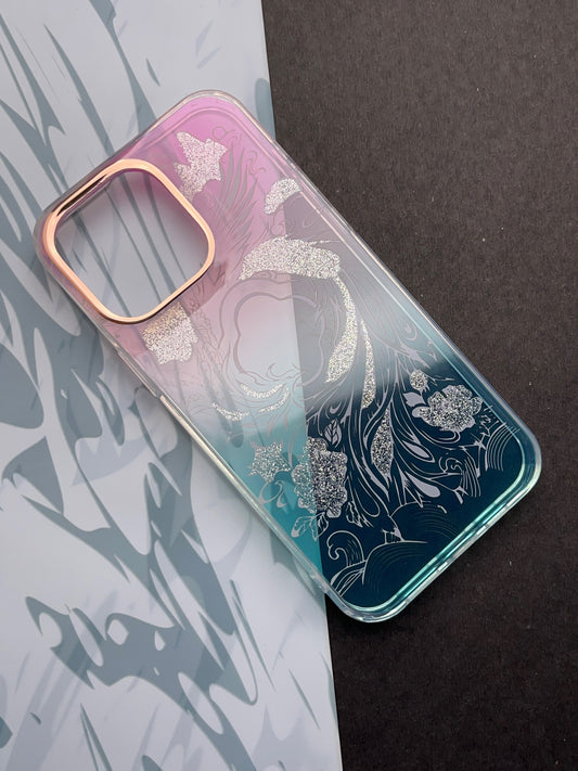 White Rose Gradient With Camera Protection Case For iPhone