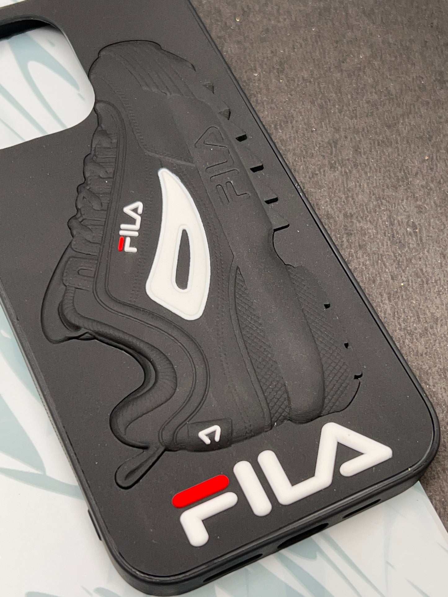 Fila Black 3D Shoes Design Stylish Case For iPhone