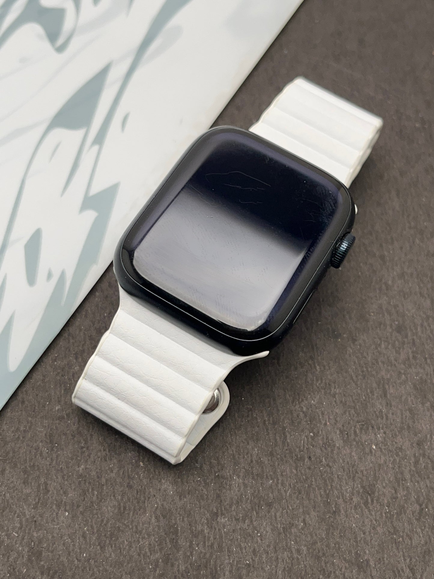 White Magnetic Leather Strap For Apple Watch