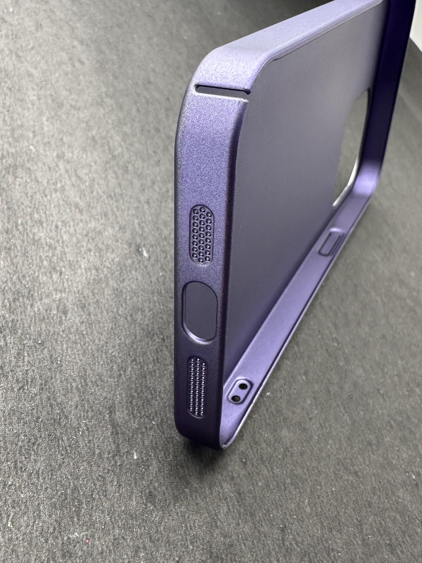 Hidden Bracket Deep Purple Frosted Shell Case For iPhone