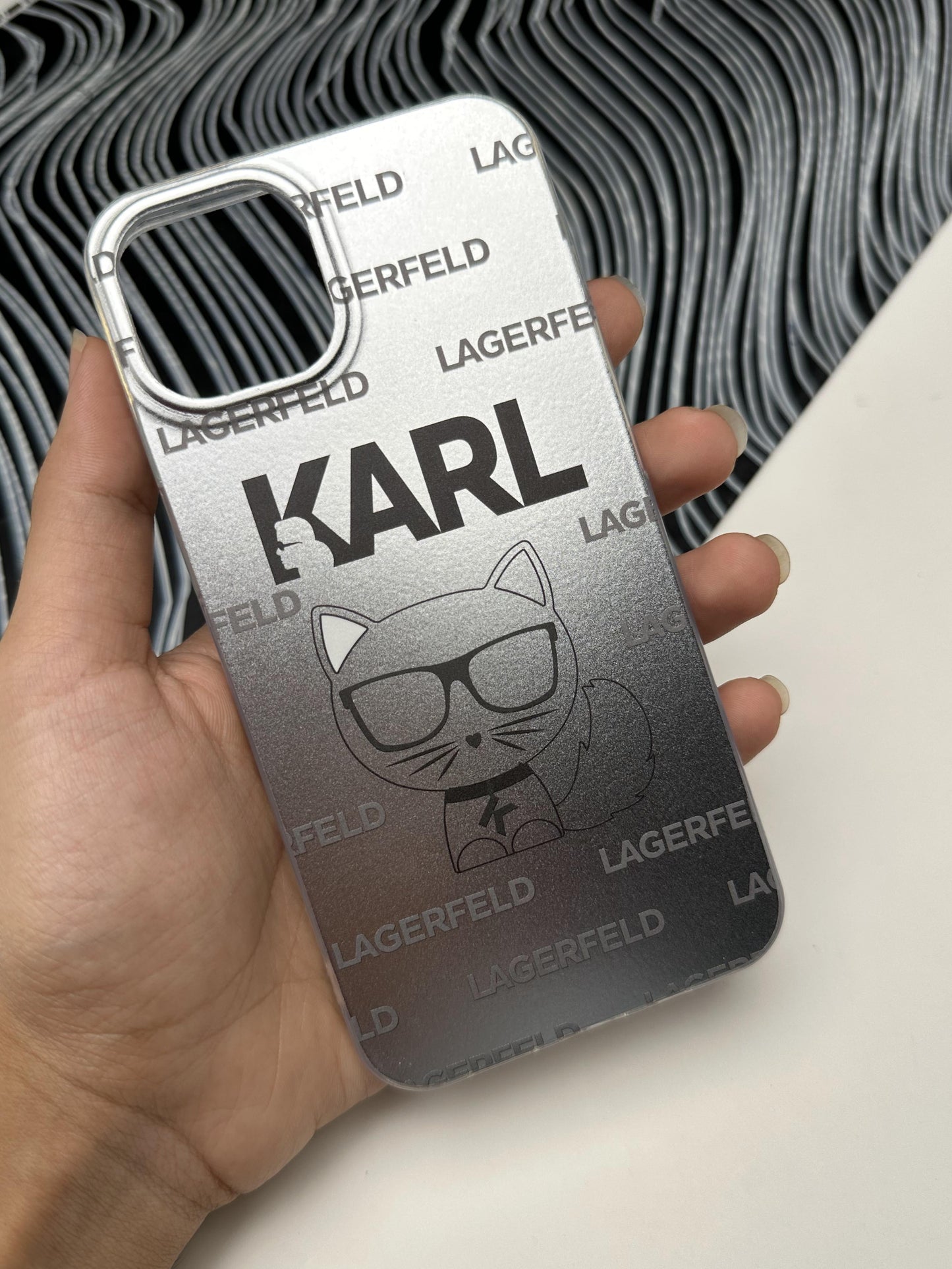 Classy KARL Cat Laser Matte Case For iPhone
