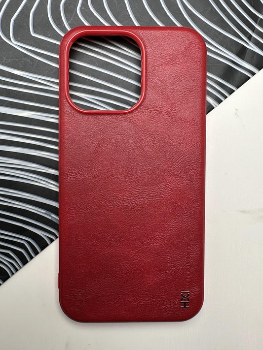 HDD Red Genuine Leather Case For iPhone