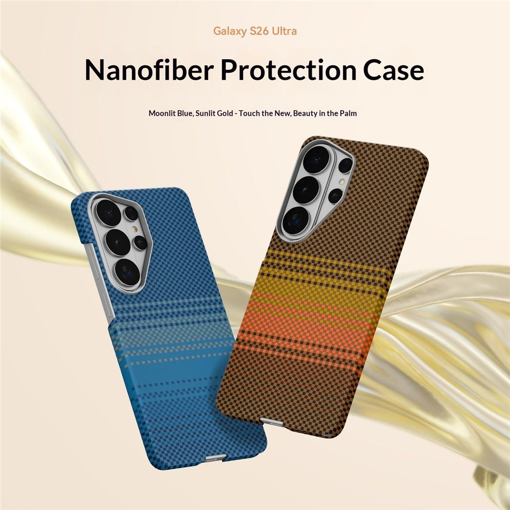 Moloch Design Sunrise Gold Carbon Fiber MagSafe Case For Samsung Galaxy S26 Ultra