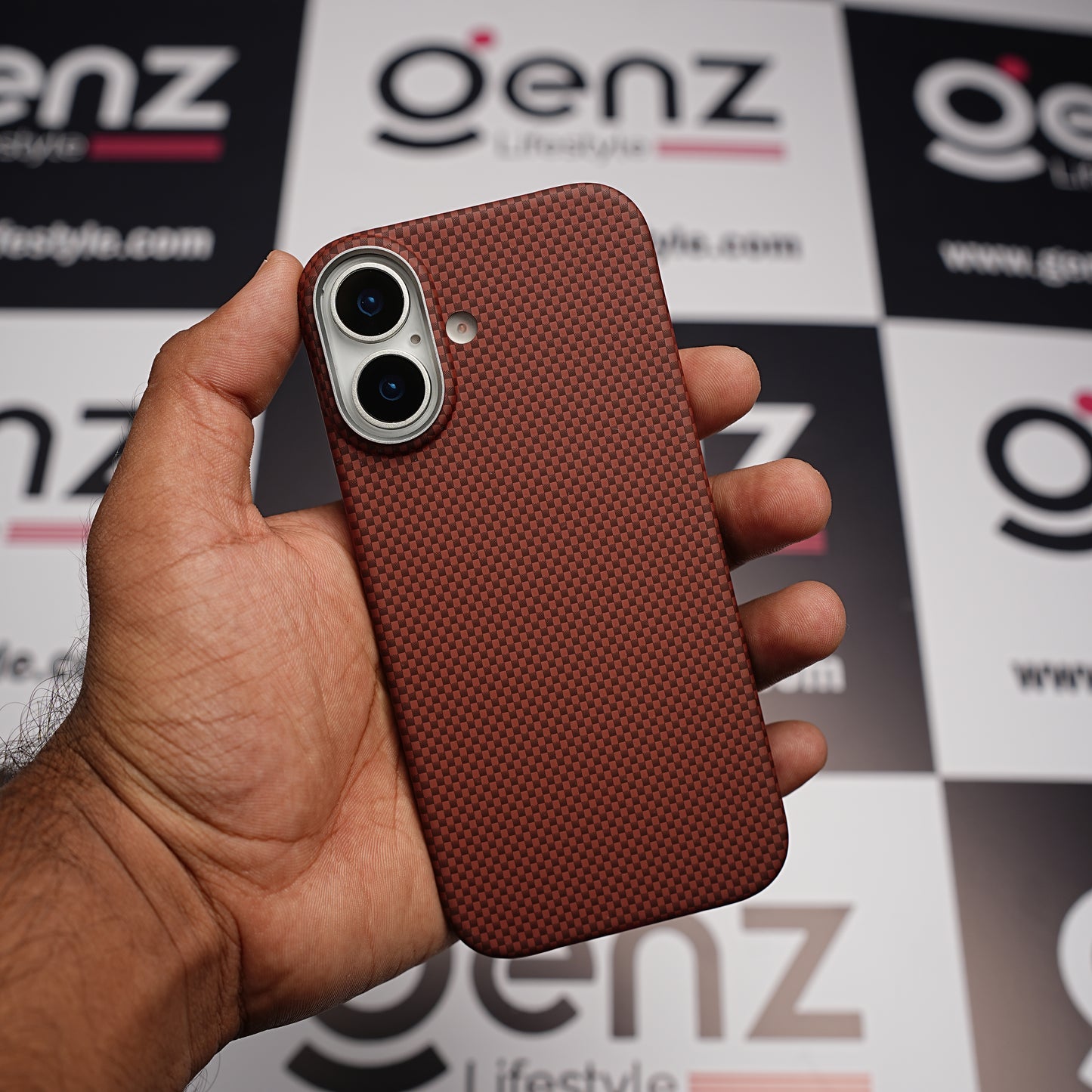 Brown 0.8mm Ultra Slim Carbon Fiber Magnetic Cover with MagSafe for iPhone