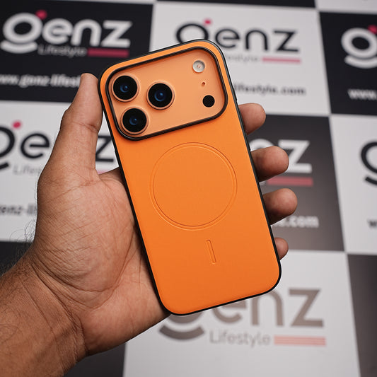 X-level Orange Duke Leather case with MagSafe for iPhone