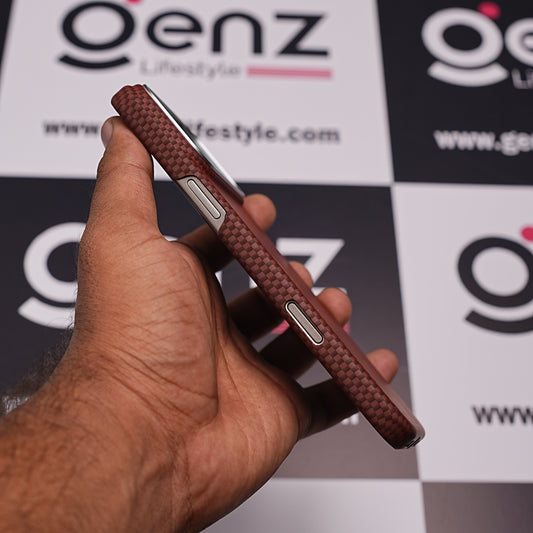 Brown 0.8mm Ultra Slim Carbon Fiber Magnetic Cover with MagSafe for iPhone