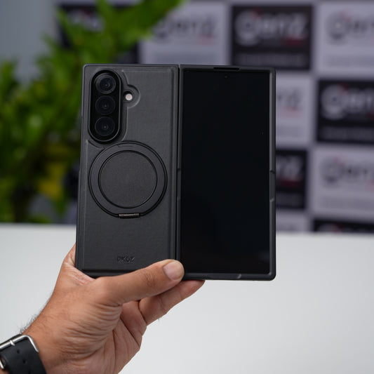 OKOZ Black OTTO Bracket 360 Leather MagSafe Case for Samsung Galaxy Z Fold7