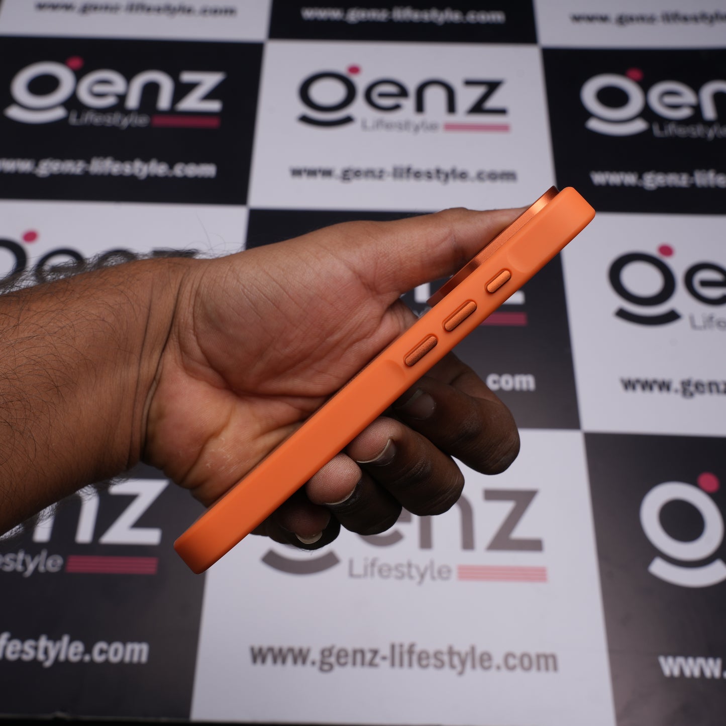 Orange Slim Carbon Fiber Cover with MagSafe for iPhone