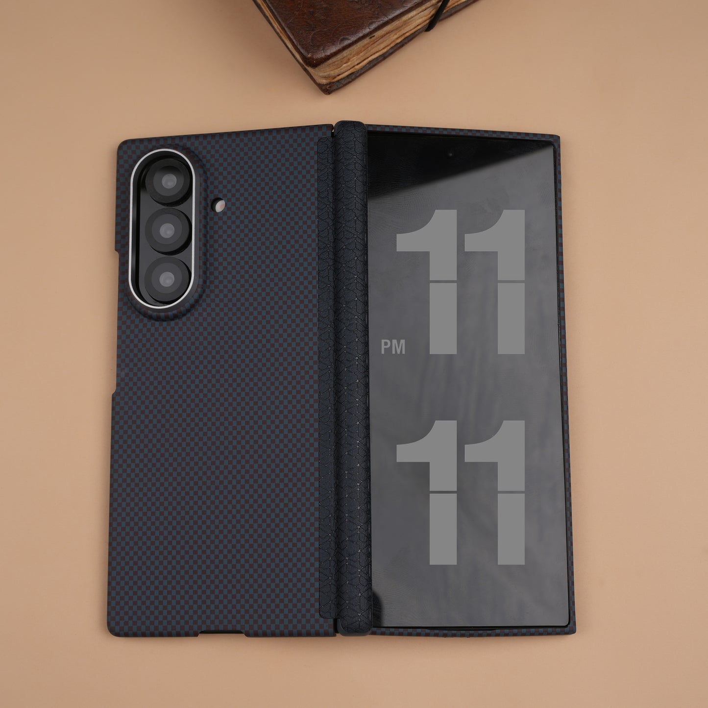 Moloch Design Blue Carbon Fiber MagSafe Case with Hinge Protection for Samsung Galaxy Z Fold7