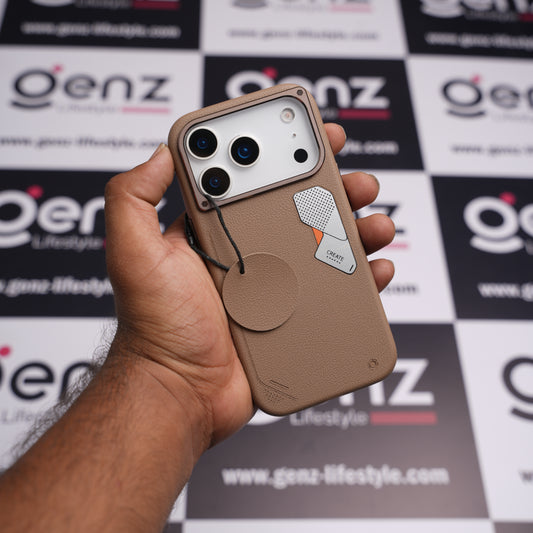 CaseBear Light Brown Vertex Leather MagSafe Case for iPhone