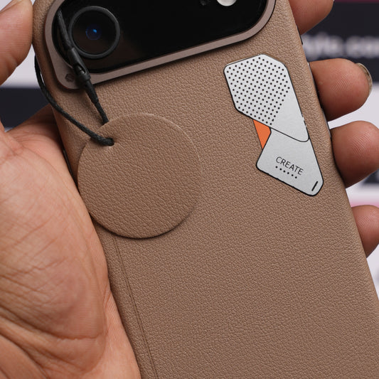 CaseBear Light Brown Vertex Leather MagSafe Case for iPhone AIR