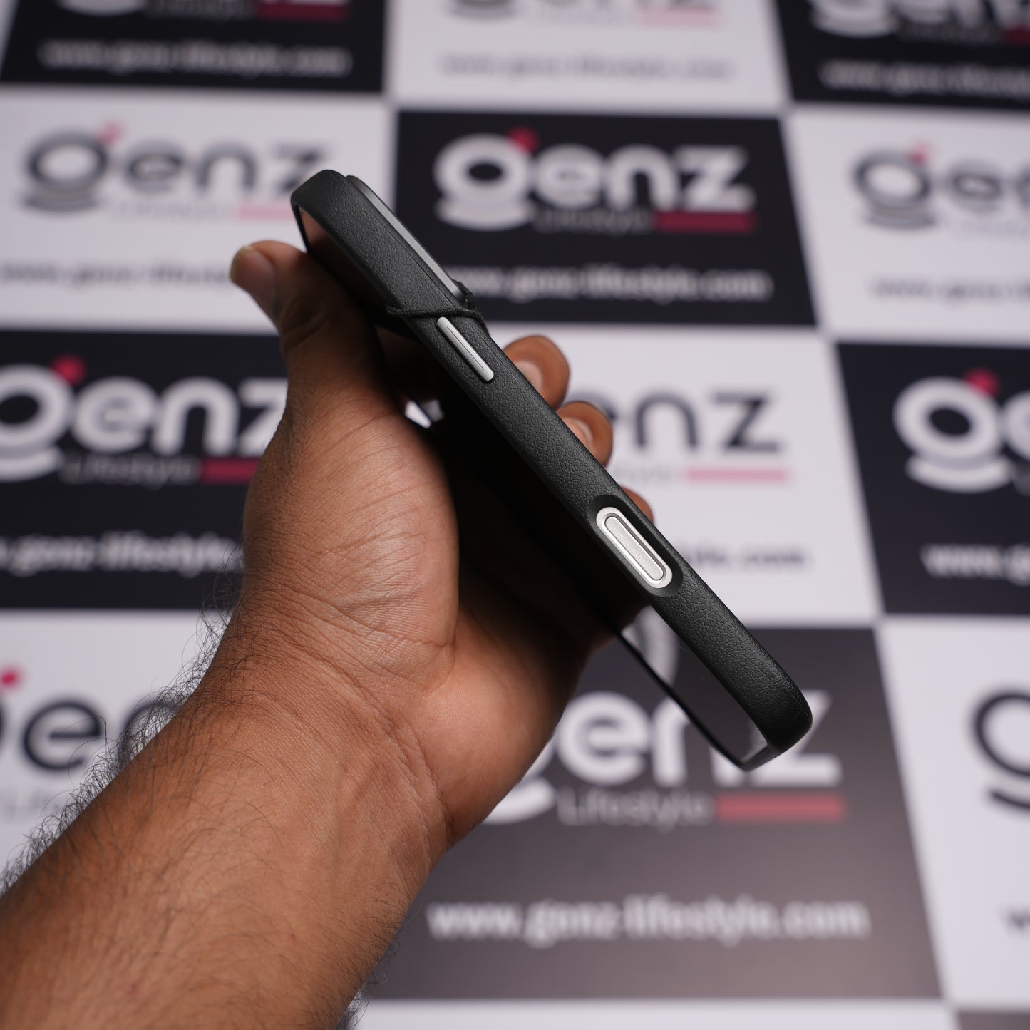 CaseBear Black Vertex Leather MagSafe Case for iPhone