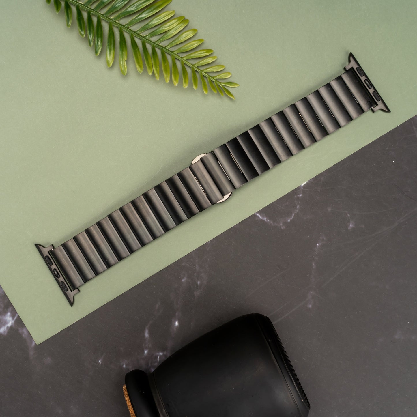 Black Stainless Steel Wrist Strap For Apple Watch