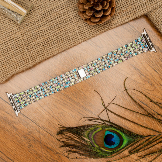 Multicolor Silver Diamond Bracelet Strap for Apple Watch