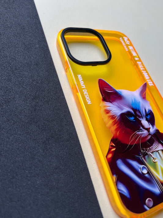 NIMMY Yellow Evil Cat Bumper Case For iPhone