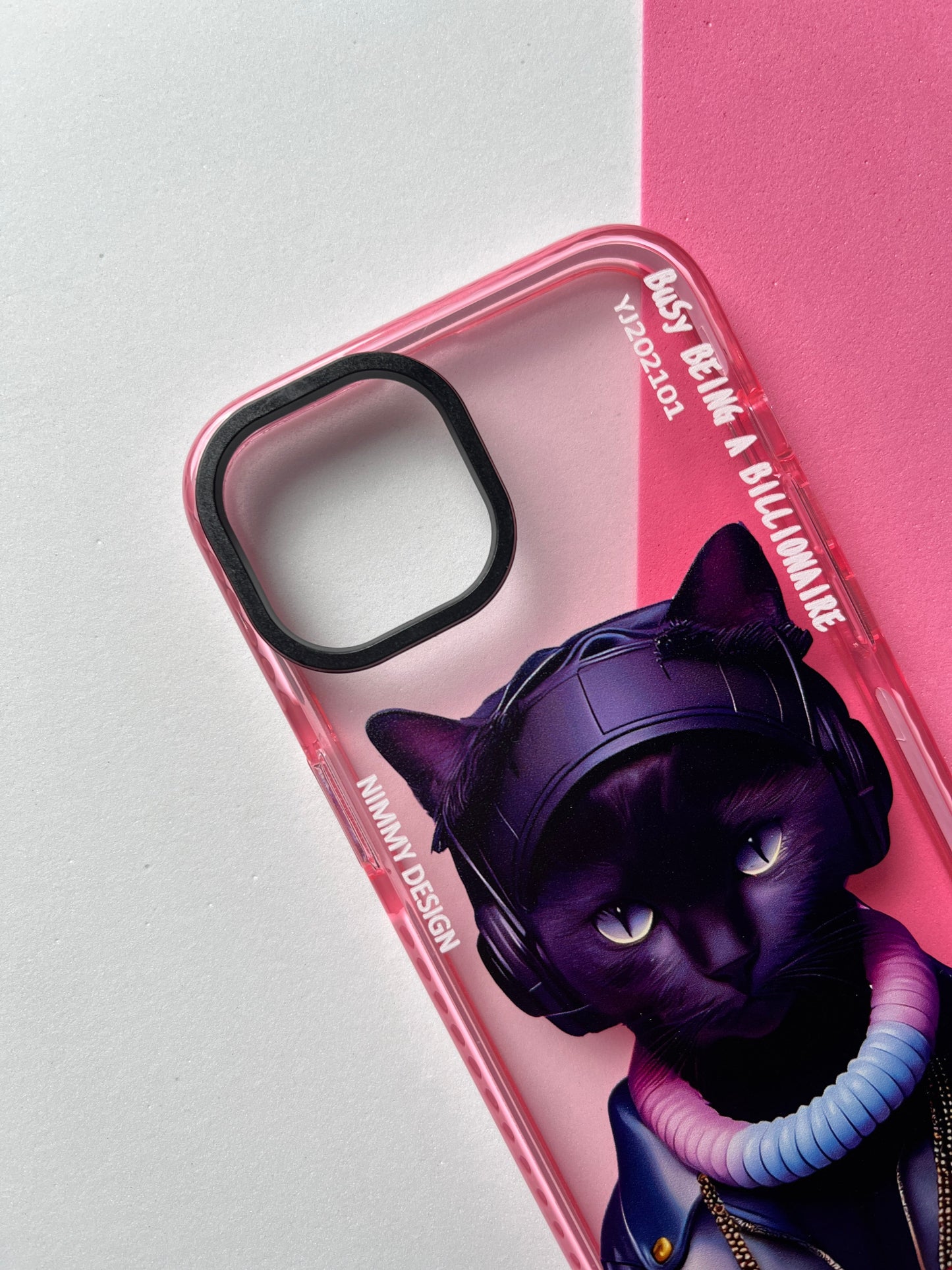NIMMY Pink Purple Cat Bumper Case For iPhone