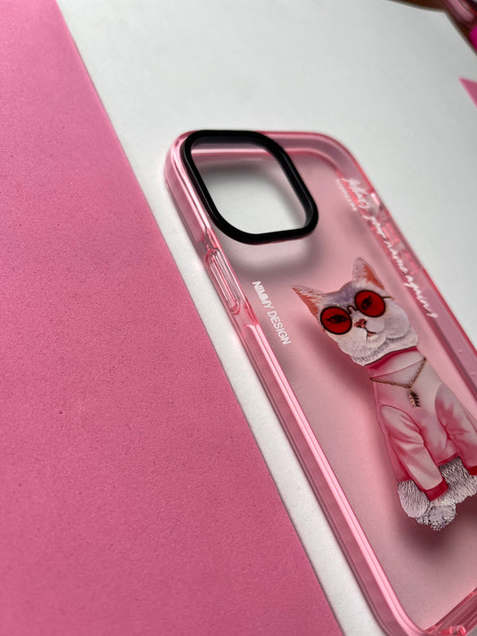 NIMMY Pink Cat Bumper Case For iPhone