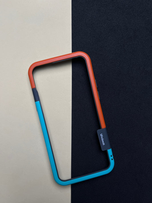 Walnut Blue Orange Bumper ring for iPhone