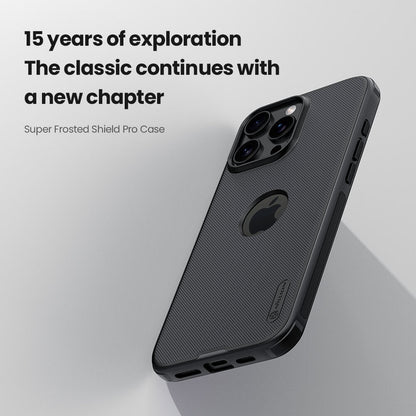 Nillkin Black Logo Cut Super Frosted Shield Pro Back Case for iPhone 16 Series
