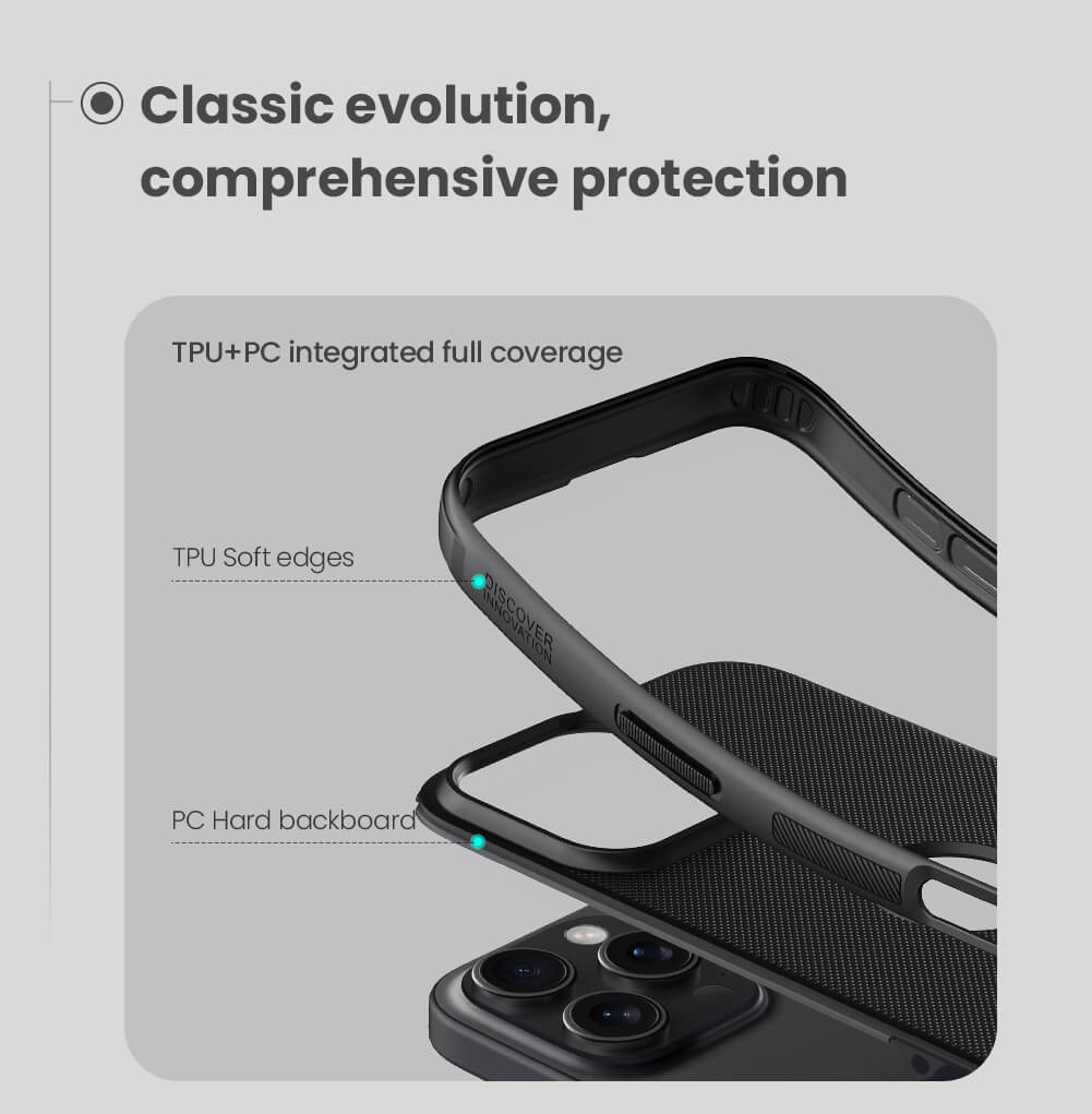 Nillkin Black Logo Cut Super Frosted Shield Pro Back Case for iPhone 16 Series