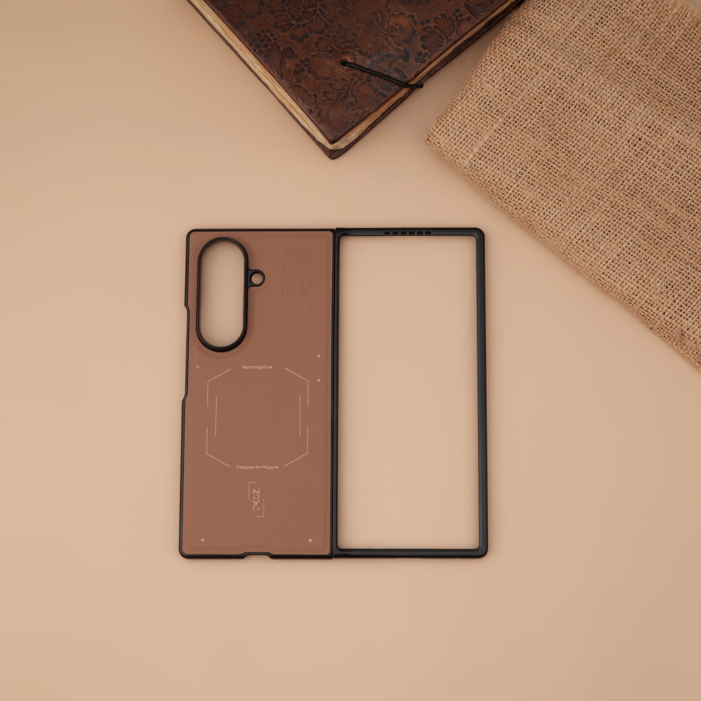 OKOZ Cyber Leather MagSafe Case for Samsung Galaxy Z Fold7