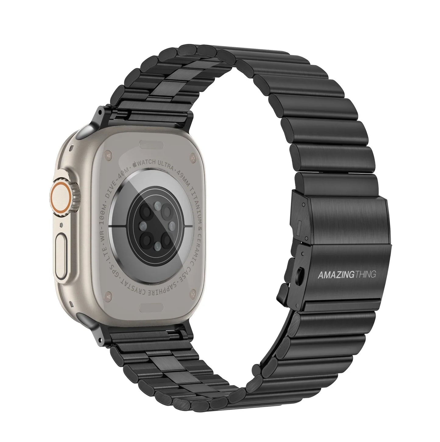 AMAZINGTHING Titan Steel Apple Watch Band Ergonomic Design for All-day Wear For Apple Watch 49mm/46mm/45mm/44mm