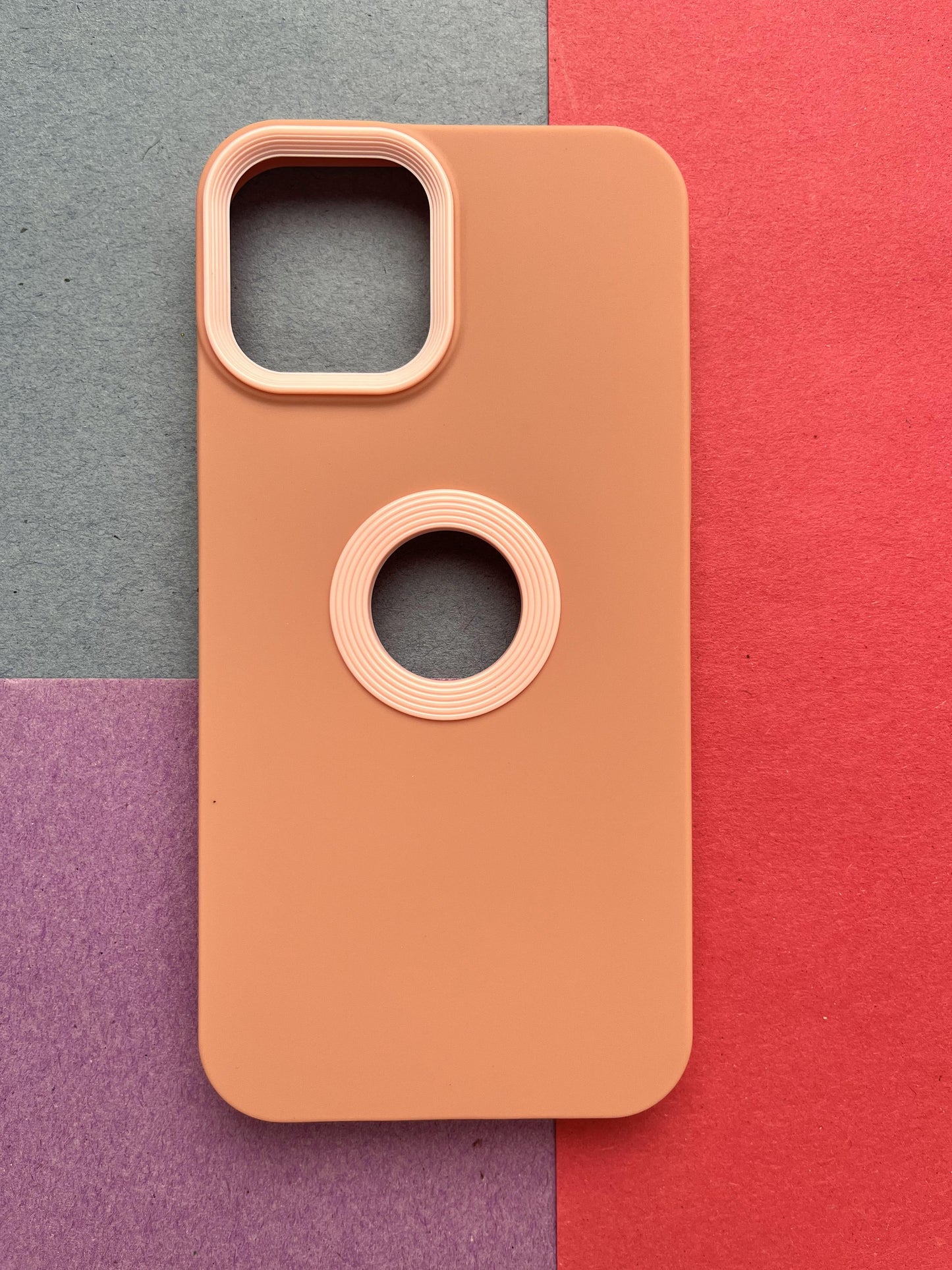 Peach Soft Matte Sillicon Logocut Summer Case For iPhone