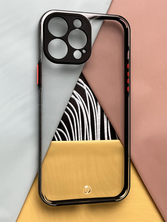 Clear Acrylic Black Hard PC Non-Yellow case for iPhone