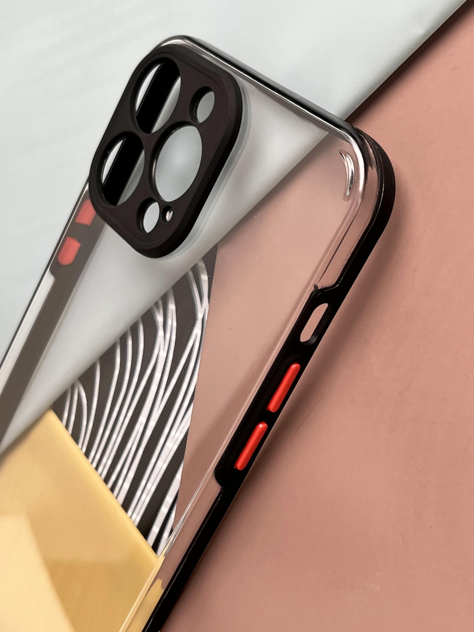 Clear Acrylic Black Hard PC Non-Yellow case for iPhone