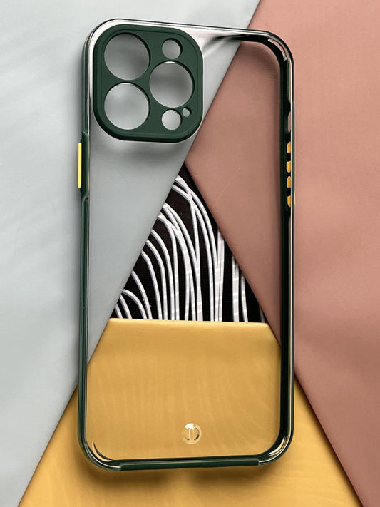 Clear Acrylic Green Hard PC Non-Yellow case for iPhone