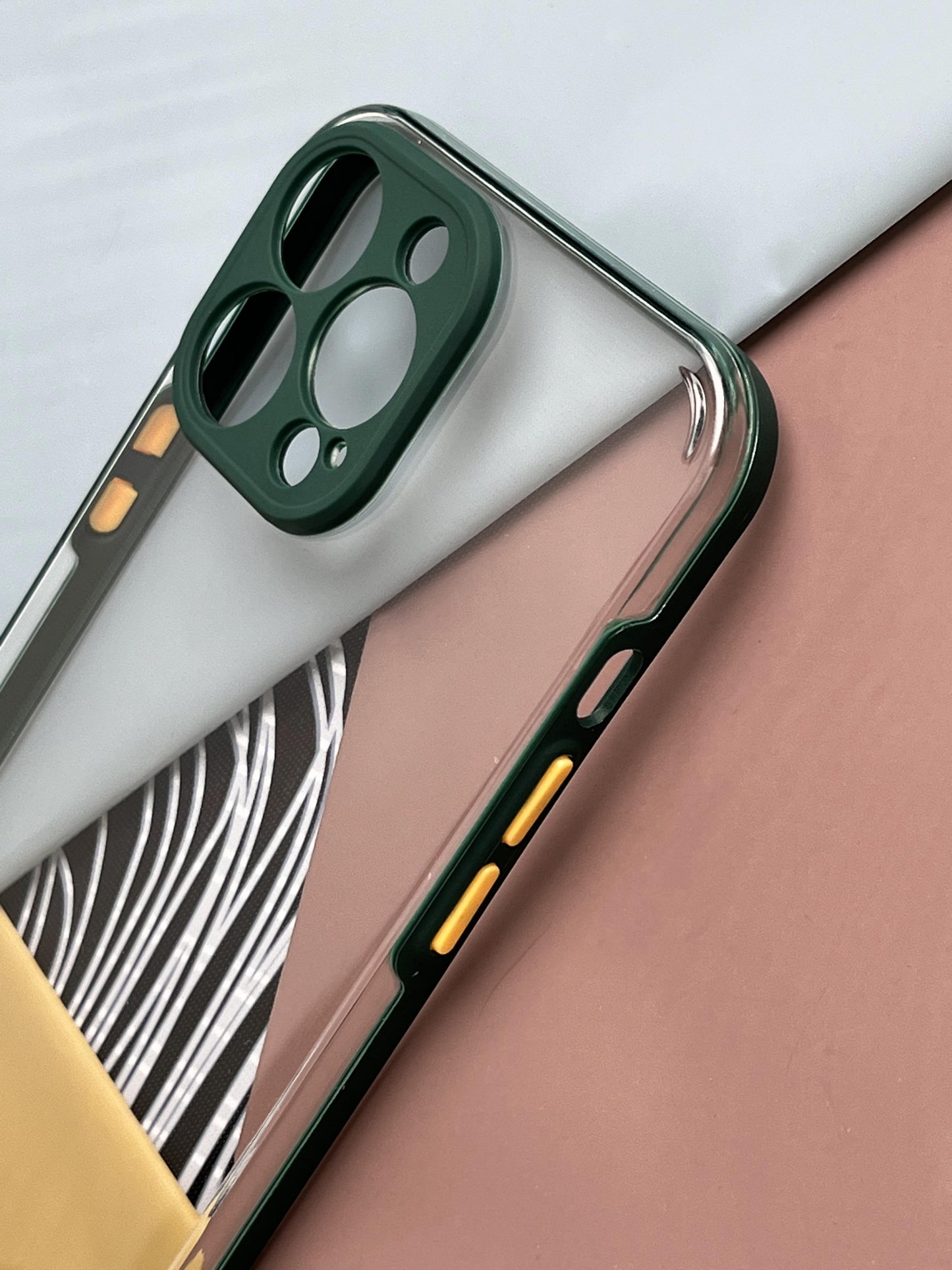 Clear Acrylic Green Hard PC Non-Yellow case for iPhone