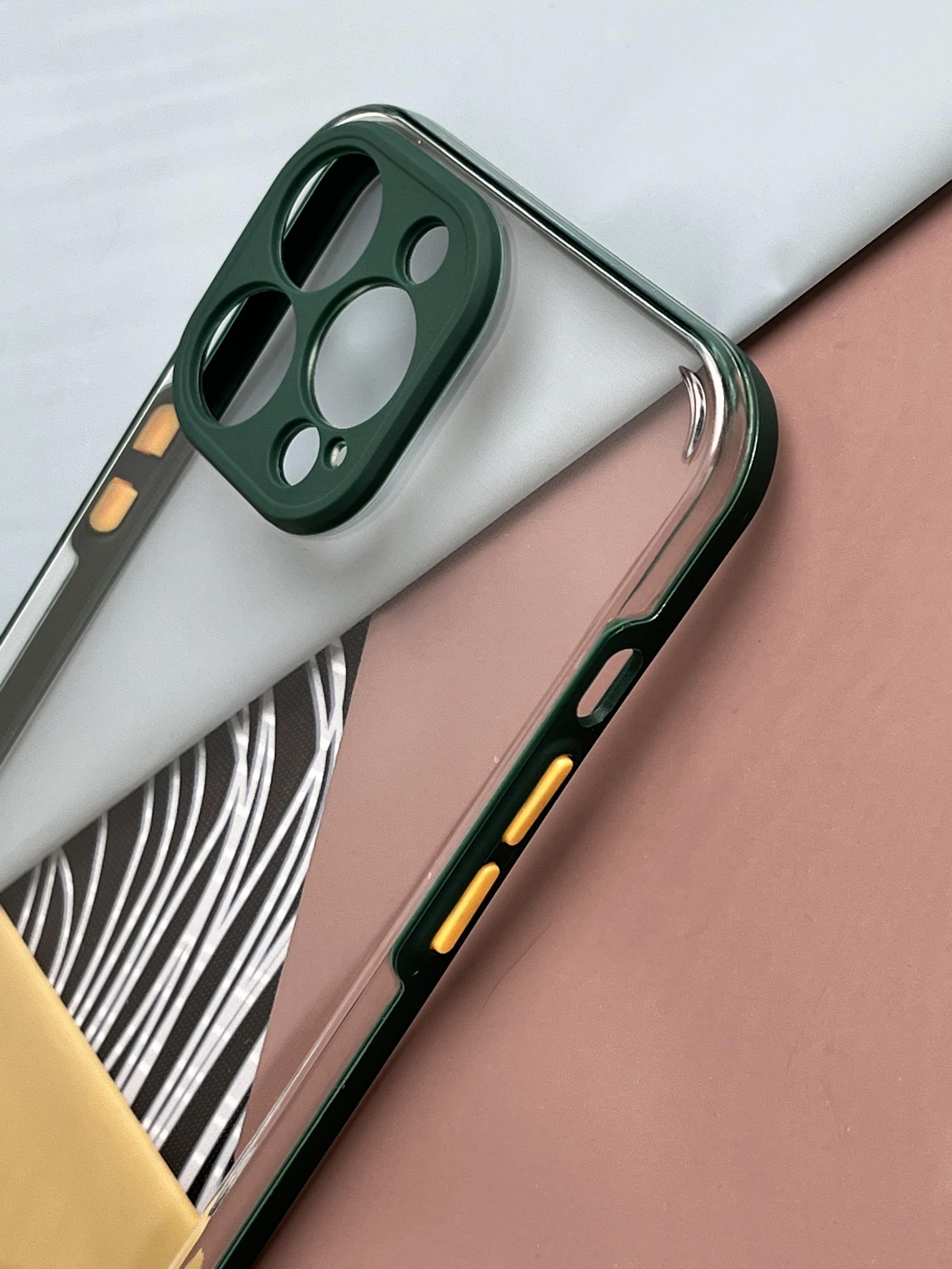 Clear Acrylic Green Hard PC Non-Yellow case for iPhone