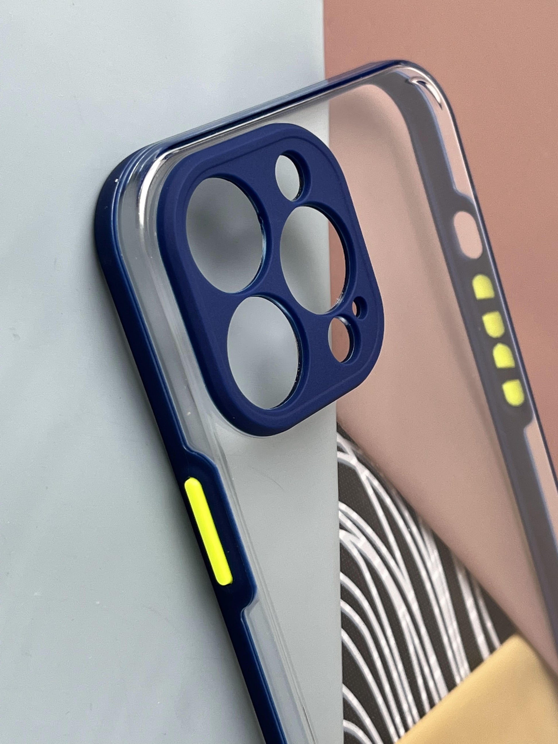 Clear Acrylic Blue Hard PC Non-Yellow case for iPhone