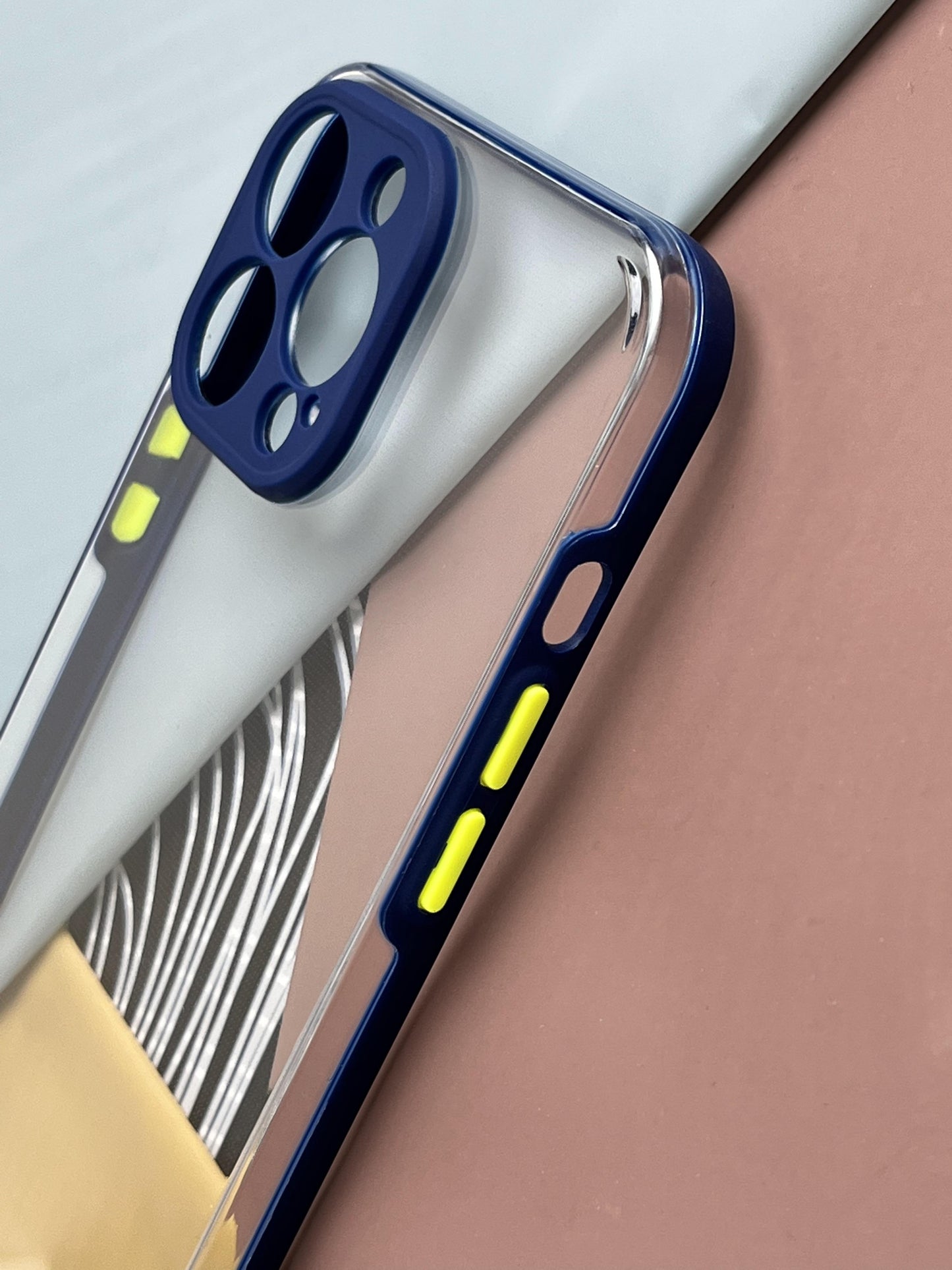 Clear Acrylic Blue Hard PC Non-Yellow case for iPhone