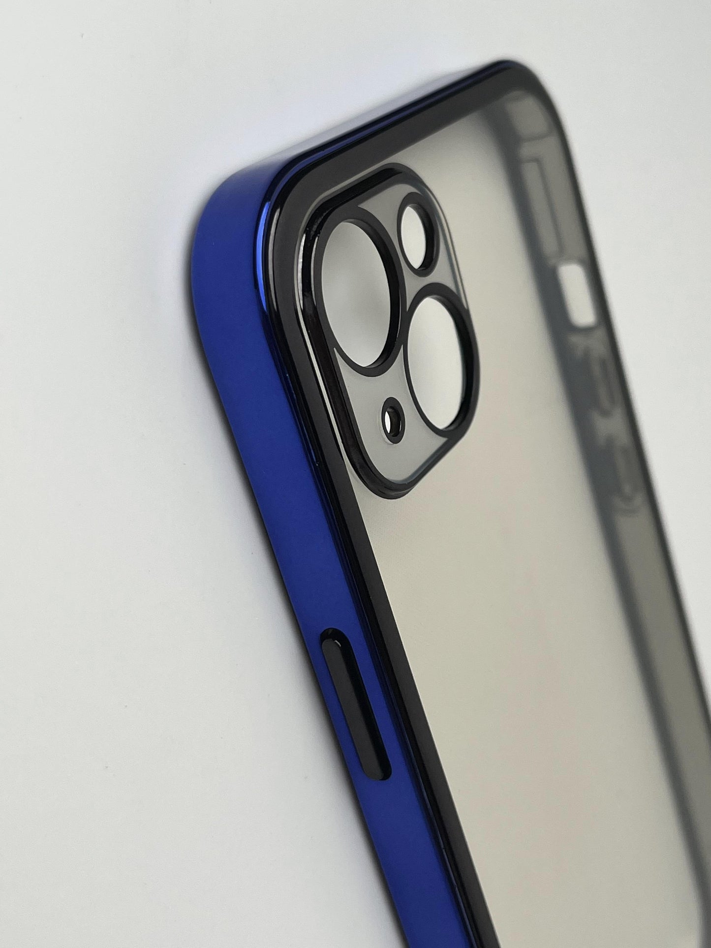 Blue New Shine Transparent with Black Border Case for iPhone