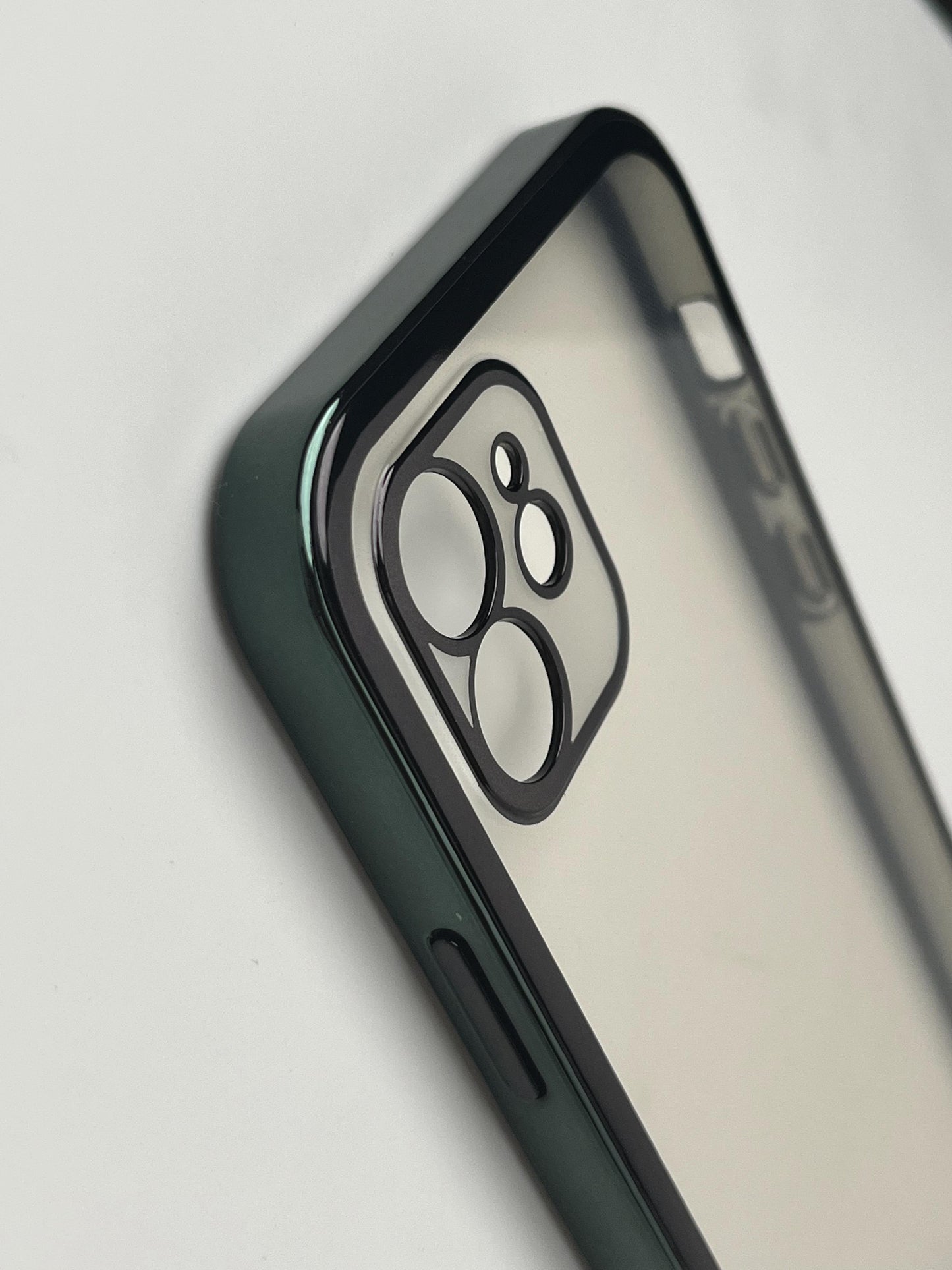 Green New Shine Transparent with Black Border Case for iPhone