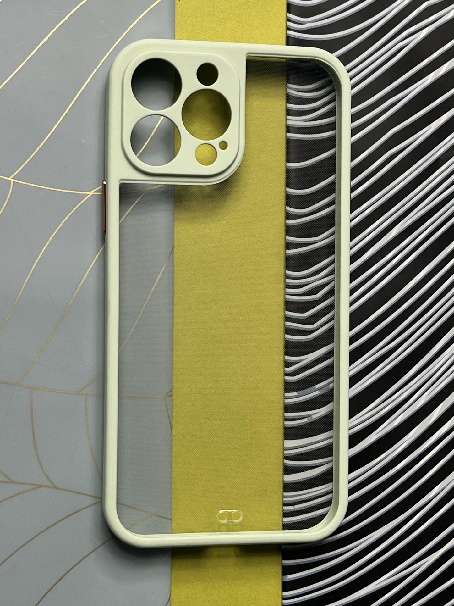 Green Soft Colorful Transparent Case with Metal Buttons for iPhone