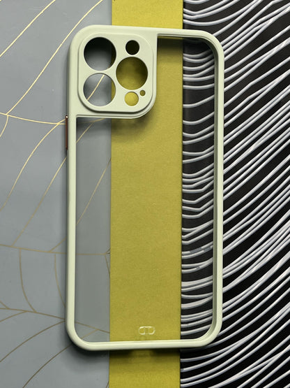 Green Soft Colorful Transparent Case with Metal Buttons for iPhone