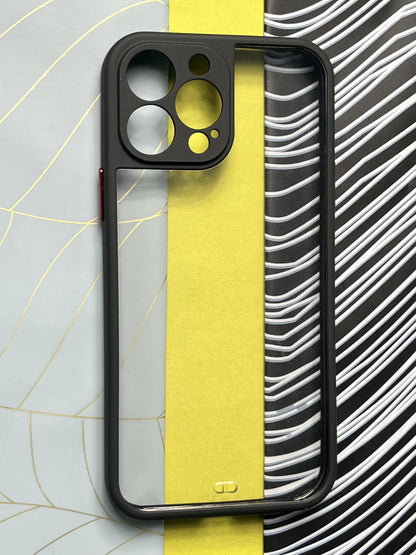 Black Soft Colorful Transparent Case with Metal Buttons for iPhone