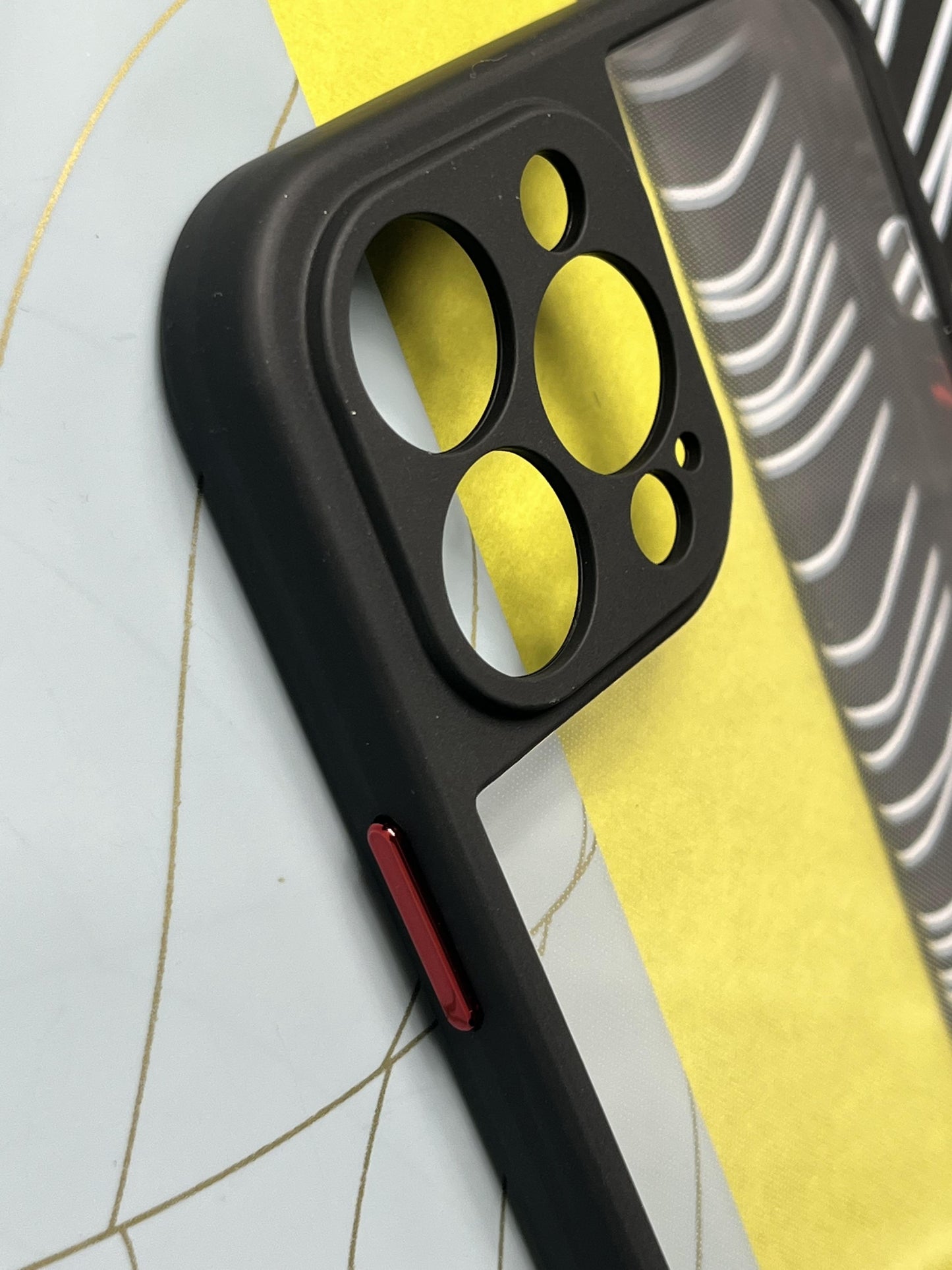 Black Soft Colorful Transparent Case with Metal Buttons for iPhone